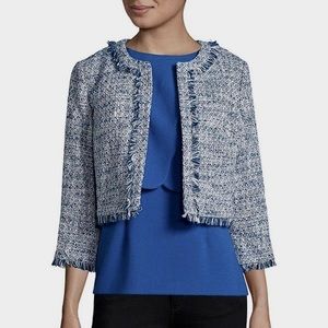 NWT Karl Lagerfeld Tweed Open-Front Blazer size XL